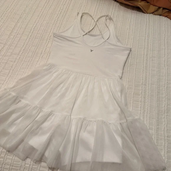 Old Navy 10-12 NWOT ballet White Sleeveless Dress with Tiered Skirt - Picture 6 of 7